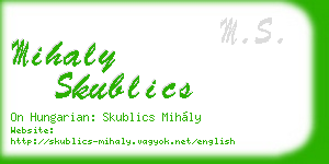 mihaly skublics business card